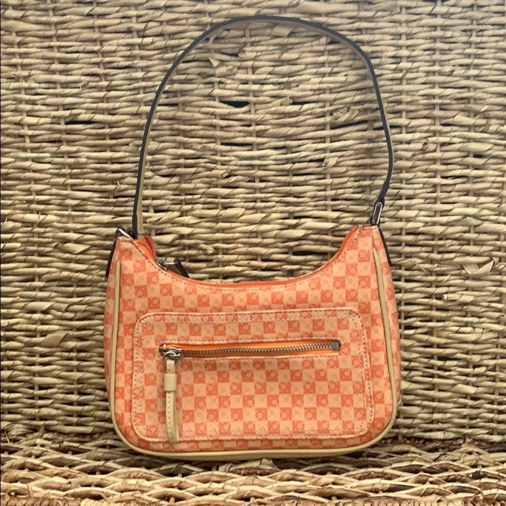 Small Orange & Cream Hand Bag
